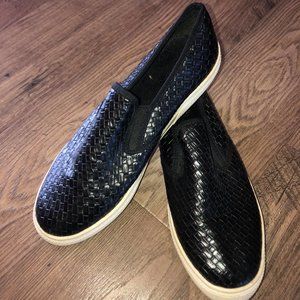 EEUC MIA Corklynn Black Basket Weave Slip-on Sneakers sz 6